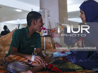 Dengue-infected patients treated in a special ward of Mugda general hospital in Dhaka, Bangladesh on June 13, 2022. (