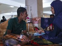 Dengue-infected patients treated in a special ward of Mugda general hospital in Dhaka, Bangladesh on June 13, 2022. (