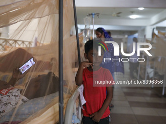 Dengue-infected patients treated in a special ward of Mugda general hospital in Dhaka, Bangladesh on June 13, 2022. (