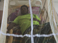 Dengue-infected patients treated in a special ward of Mugda general hospital in Dhaka, Bangladesh on June 13, 2022. (