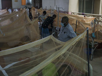 Dengue-infected patients treated in a special ward of Mugda general hospital in Dhaka, Bangladesh on June 13, 2022. (