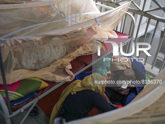 Dengue-infected patients treated in a special ward of Mugda general hospital in Dhaka, Bangladesh on June 13, 2022. (