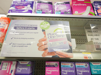 View of Plan B One-step birth control in New York City, USA on June 28, 2022. 
“CVS is limiting the number of the emergency contraceptives c...