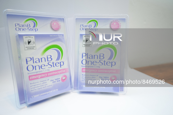 View of Plan B One-step birth control in New York City, USA on June 28, 2022. 
“CVS is limiting the number of the emergency contraceptives c...