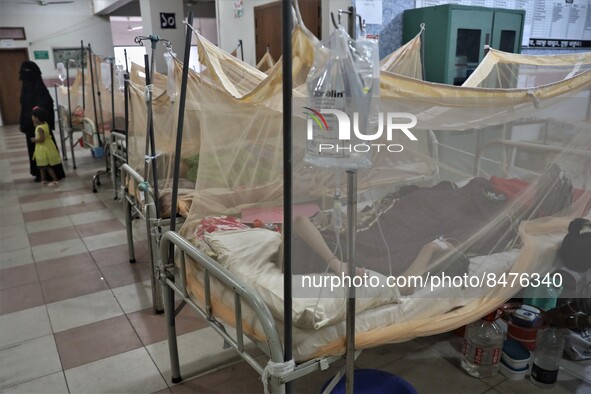 Dengue-infected patients are treated in a special ward of Mugda general hospital in Dhaka, Bangladesh on June 30, 2022. The number of dengue...