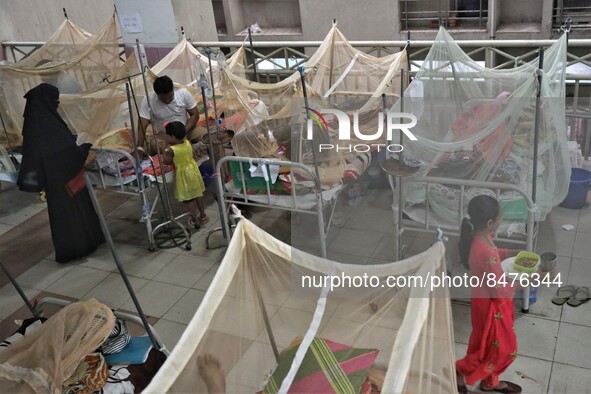 Dengue-infected patients are treated in a special ward of Mugda general hospital in Dhaka, Bangladesh on June 30, 2022. The number of dengue...