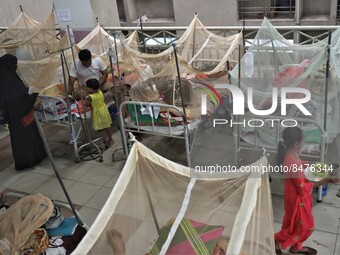 Dengue-infected patients are treated in a special ward of Mugda general hospital in Dhaka, Bangladesh on June 30, 2022. The number of dengue...