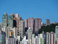 Residential Buildings on July 12, 2022 in Hong Kong, China. The Hong Kong Government announce that it would extend social distancing reactio...