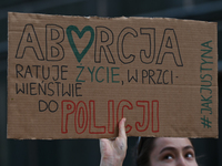 An activist holds a placard with words 'Abortion saves lives, unlike the police'.
Polish activist, Justyna Wydrzynska is facing three years...