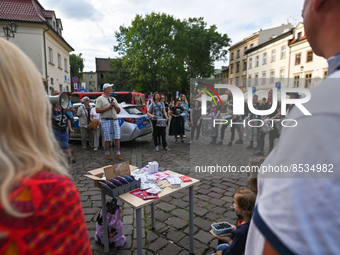 Activists gather outside of Police Station in Kazimierz area of Krakow during a Solidarity protest with Justyna Wydrzynska.
Polish activist,...