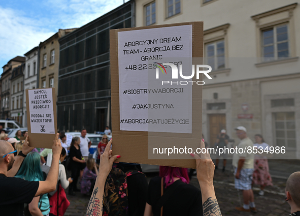 Activists gather outside of Police Station in Kazimierz area of Krakow during a Solidarity protest with Justyna Wydrzynska.
Polish activist,...