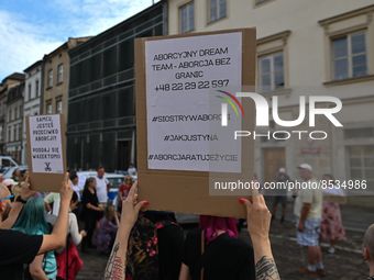 Activists gather outside of Police Station in Kazimierz area of Krakow during a Solidarity protest with Justyna Wydrzynska.
Polish activist,...