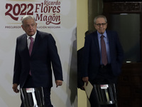 July 19, 2022, Mexico City, Mexico: Mexico’s President Andres Manuel Lopez Obrador and Mexico’s Health Minister Jorge Alcocer attend at  the...