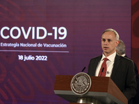 July 19, 2022, Mexico City, Mexico: Mexico's Undersecretary Health Hugo Lopez Gatell  speaks during  the Health  weekly report  at the Natio...