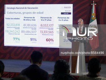 July 19, 2022, Mexico City, Mexico: Mexico's Undersecretary Health Hugo Lopez Gatell  speaks during  the Health  weekly report  at the Natio...