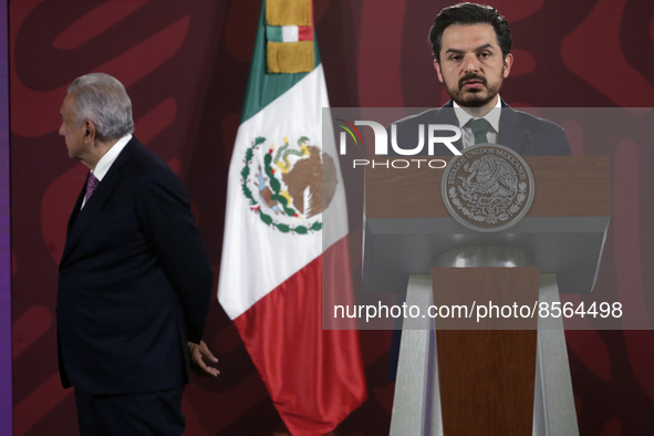 July 19, 2022, Mexico City, Mexico: Director of the Mexican Institute of Social Security, Zoe Robledo speaks during  the Health  weekly repo...