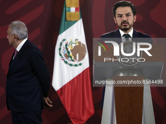 July 19, 2022, Mexico City, Mexico: Director of the Mexican Institute of Social Security, Zoe Robledo speaks during  the Health  weekly repo...