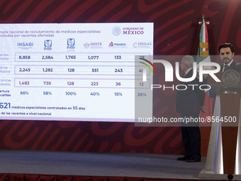 July 19, 2022, Mexico City, Mexico: Director of the Mexican Institute of Social Security, Zoe Robledo speaks during  the Health  weekly repo...