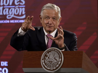 July 19, 2022, Mexico City, Mexico’s President Andres Manuel Lopez Obrador  speaks during  the Health  weekly report  at the National Palace...