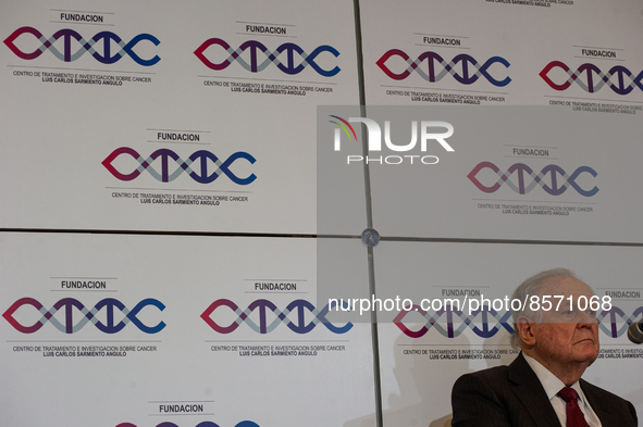 Colombian billionaire Luis Carlos Sarmiento Angel gives a press conference during the inauguration of the CTIC (Treatment and Investigation...