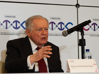 Colombian billionaire Luis Carlos Sarmiento Angel gives a press conference during the inauguration of the CTIC (Treatment and Investigation...