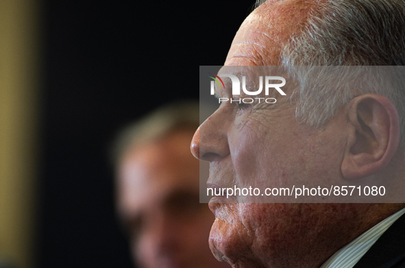 Colombian billionaire Luis Carlos Sarmiento Angel gives a press conference during the inauguration of the CTIC (Treatment and Investigation...