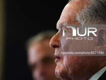 Colombian billionaire Luis Carlos Sarmiento Angel gives a press conference during the inauguration of the CTIC (Treatment and Investigation...