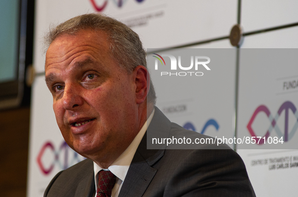 Doctor Rafael Antonio Sanchez Paris, executive director of the CTIC gives a press conference during the inauguration of the CTIC (Treatment...