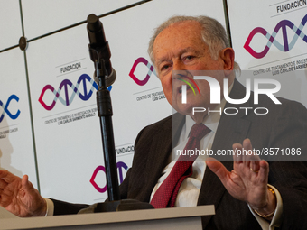 Colombian billionaire Luis Carlos Sarmiento Angel gives a press conference during the inauguration of the CTIC (Treatment and Investigation...