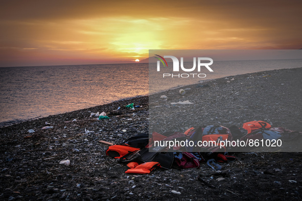 Hundreds of refugees continue to arrive on the Greek Island of Kos from Bodrum, Turkey, on October 21, 2015. Both the local community and la...