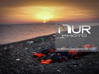 Hundreds of refugees continue to arrive on the Greek Island of Kos from Bodrum, Turkey, on October 21, 2015. Both the local community and la...