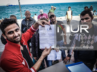 Hundreds of refugees continue to arrive on the Greek Island of Kos from Bodrum, Turkey, on October 21, 2015. Both the local community and la...