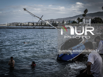 Hundreds of refugees continue to arrive on the Greek Island of Kos from Bodrum, Turkey, on October 21, 2015. Both the local community and la...