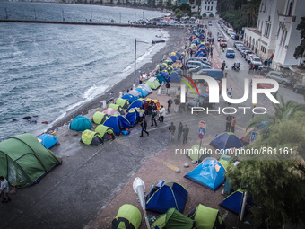 Hundreds of refugees continue to arrive on the Greek Island of Kos from Bodrum, Turkey, on October 21, 2015. Both the local community and la...