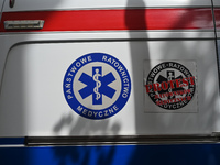 The logo of the State Emergency Medical Services seen on an ambulance parked in the center of Krakow.
According to today's Ministry of Healt...