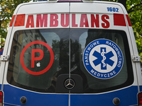 The logo of the State Emergency Medical Services seen on an ambulance parked in the center of Krakow.
According to today's Ministry of Healt...