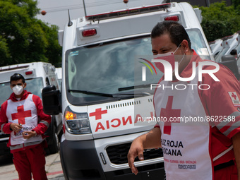 August 02, 2022, Mexico City, Mexico. Mexican authorities renewed 46 ambulance units that were handed over to the Mexican Red Cross. These u...