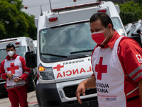 August 02, 2022, Mexico City, Mexico. Mexican authorities renewed 46 ambulance units that were handed over to the Mexican Red Cross. These u...