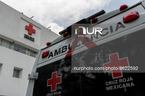 August 02, 2022, Mexico City, Mexico. Mexican authorities renewed 46 ambulance units that were handed over to the Mexican Red Cross. These u...