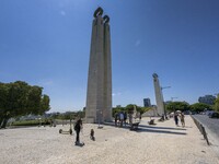 People are seen performing outdoor activities in the vicinity of the Eduardo VII park. Lisbon, 08 August 2022. Portugal recorded 19,643 SARS...