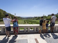 People are seen performing outdoor activities in the vicinity of the Eduardo VII park. Lisbon, 08 August 2022. Portugal recorded 19,643 SARS...