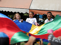 Palestinians participate in a fun day as part of community mental health programs after the latest conflict between Israel and Palestinian m...