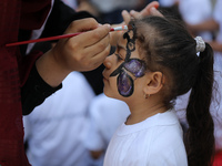 Palestinians participate in a fun day as part of community mental health programs after the latest conflict between Israel and Palestinian m...