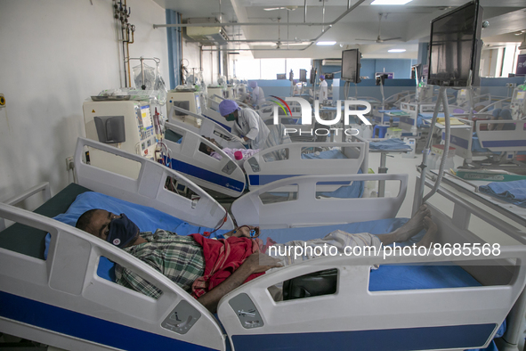 Kidney dialysis patient seen in a kidney hospital at Dhaka, Bangladesh on August 14, 2022. 