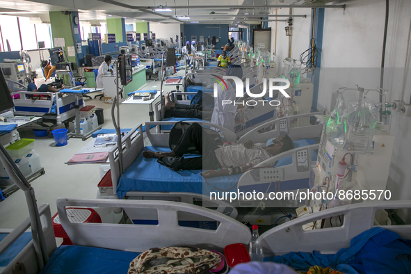 Kidney dialysis patient seen in a kidney hospital at Dhaka, Bangladesh on August 14, 2022. 