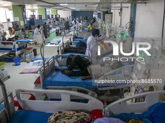 Kidney dialysis patient seen in a kidney hospital at Dhaka, Bangladesh on August 14, 2022. (