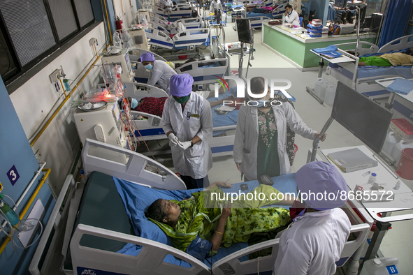 Kidney dialysis patient seen in a kidney hospital at Dhaka, Bangladesh on August 14, 2022. 