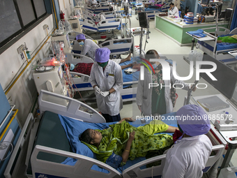 Kidney dialysis patient seen in a kidney hospital at Dhaka, Bangladesh on August 14, 2022. (