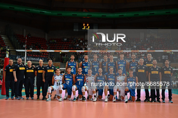 team Italy during the Volleyball Intenationals DHL Test Match Tournament - Italy vs USA on August 18, 2022 at the Cuneo in Cuneo, Italy 
