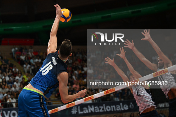 Yuri Romano' (Italy) - Jendryk II Jeffrey (USA) - Defalco Torey (USA) during the Volleyball Intenationals DHL Test Match Tournament - Italy...